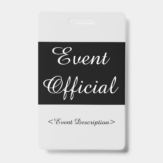 Respectable "Event Official" Badge (Front)