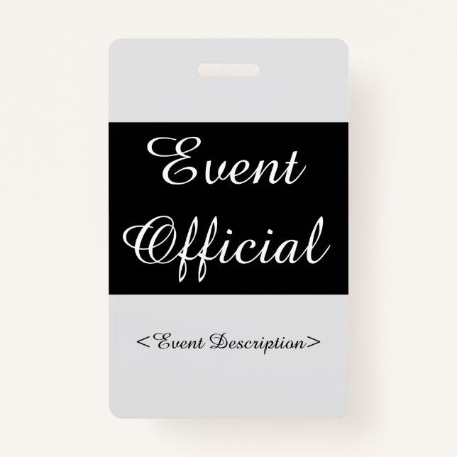 Respectable "Event Official" Badge (Front)