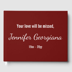 Respectable & Personalized Condolences Guestbook
