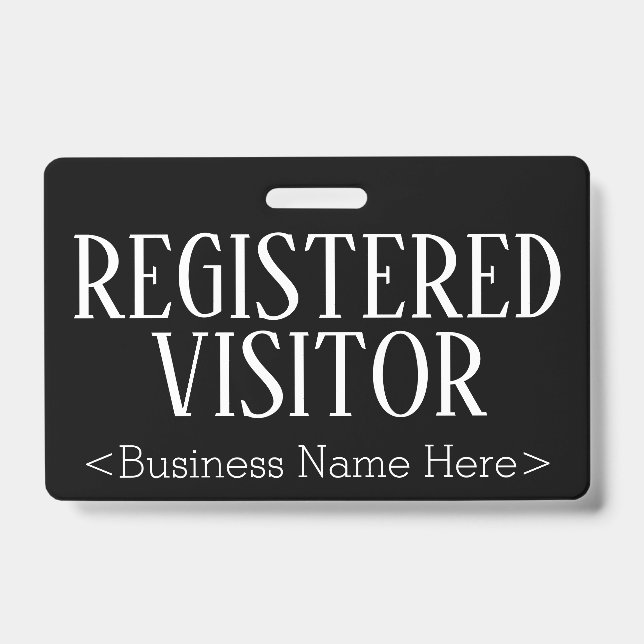 Respectable "REGISTERED VISITOR" Badge (Front)