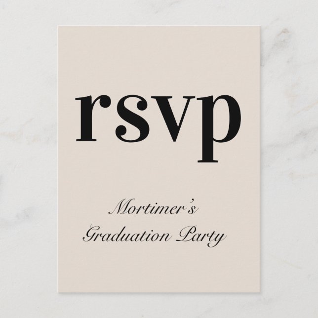 Respectable "rsvp" Postcard (Front)