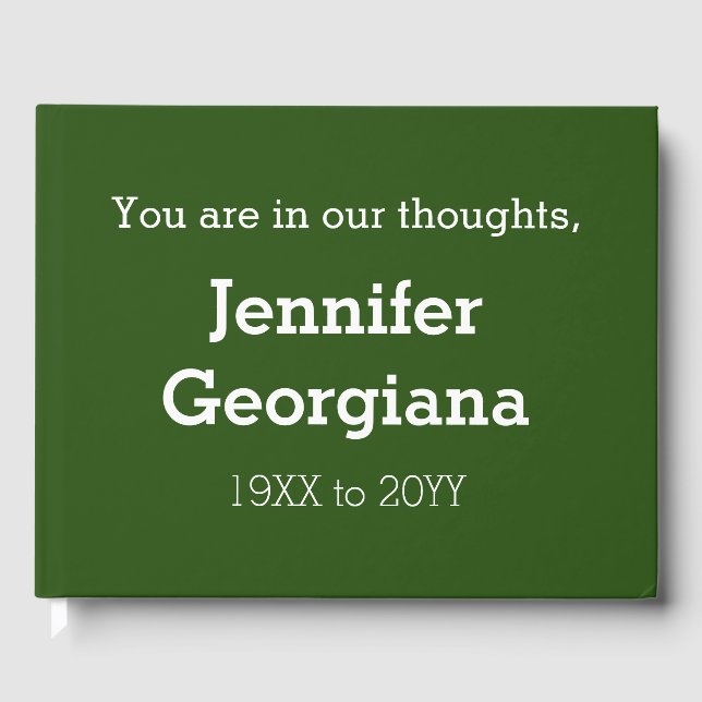 Respectable & Simple Memorial Guestbook (Front)