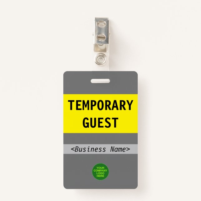Respectable "TEMPORARY GUEST" Badge (Front with Clip)
