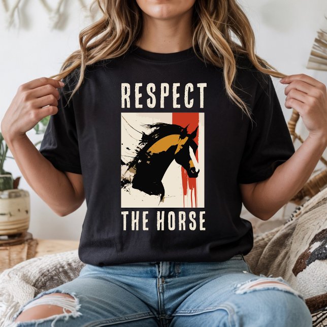 RESPECTER LE T-shirt CHEVAL (RESPECT THE HORSE T-shirt, with a beautiful horse art print)