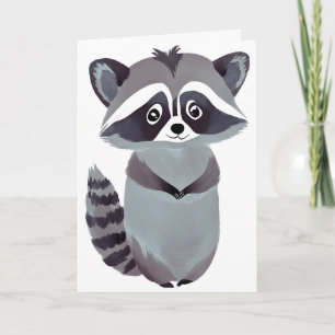 Respectful Raccoon Cute Animal Watercolor Card