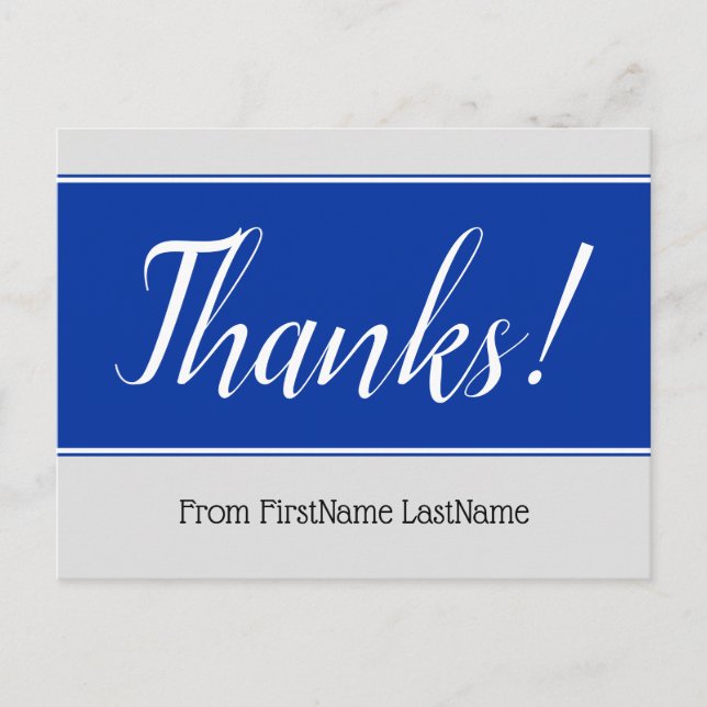 Respectueux, Élégant "Merci !" Carte postale (Devant)