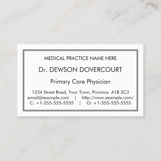 Respectueux, Humble Carte de visite (Devant)