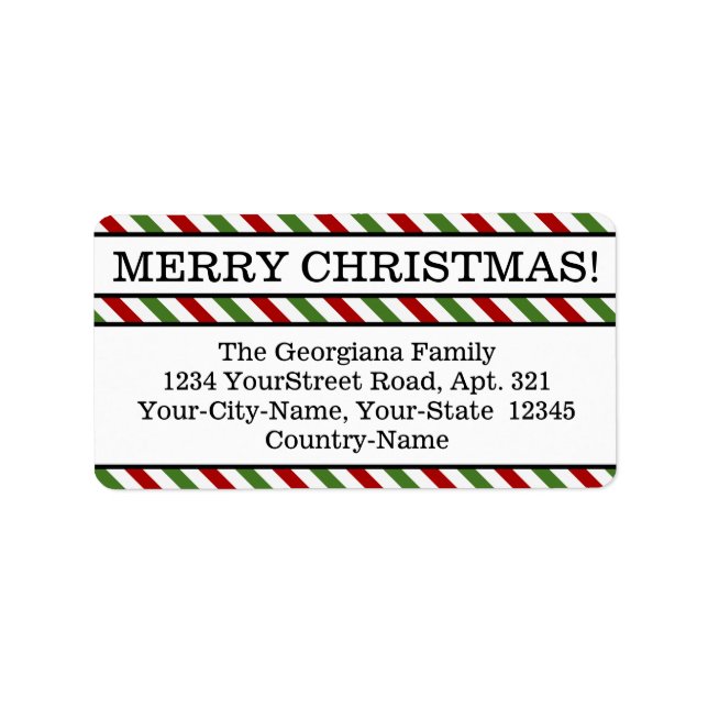 Respectueux "MERCI NOËL !" Étiquette de adresse (Devant)