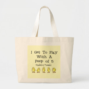 Respiratory "5 of Peep" Funny T-Shirts and Gifts Large Tote Bag