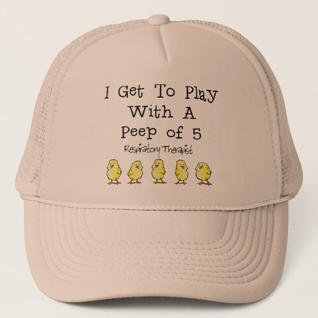 Respiratory "5 of Peep" Funny T-Shirts and Gifts Trucker Hat (Front)