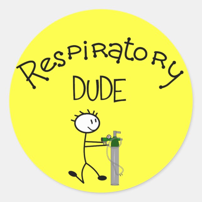 Respiratory DUDE T-Shirts & Gifs Classic Round Sticker (Front)