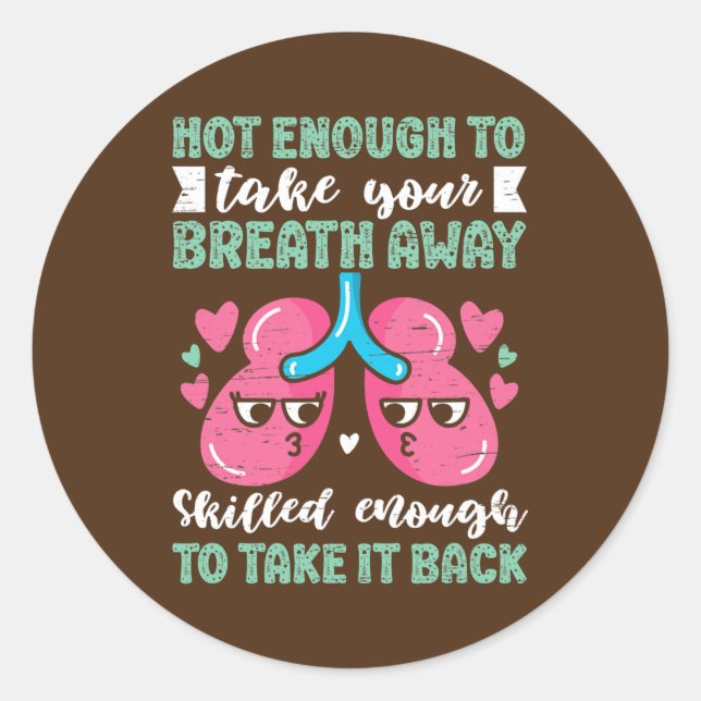 Respiratory Lungs Therapy RT Respiratory Classic Round Sticker (Front)