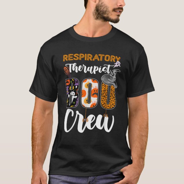 Respiratory Therapist Boo Crew Ghost Therapy Hallo T-Shirt (Front)