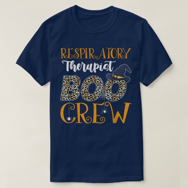 Respiratory Therapist Boo Crew Halloween Boo Ghost T-Shirt (Design Front)