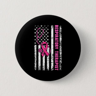 Respiratory Therapist Breast Cancer Awareness 2 Inch Round Button