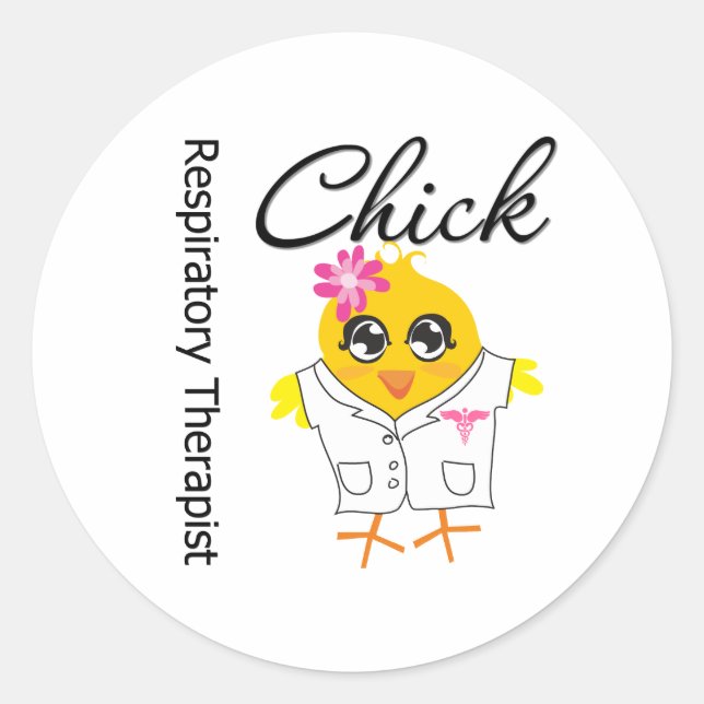 Respiratory Therapist Chick Classic Round Sticker (Front)
