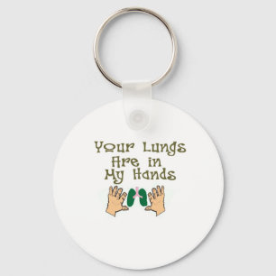 Respiratory Therapist Gifts "Lungs in my hands" Keychain