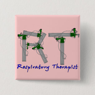 Respiratory Therapist Gifts O2 Tank Design 2 Inch Square Button