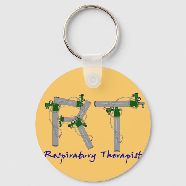 Respiratory Therapist Gifts O2 Tank Design Keychain (Front)
