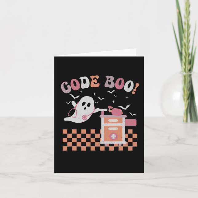 Respiratory Therapist Halloween Code Boo Spooky Re Card (Front)
