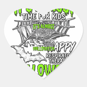 Respiratory Therapist Halloween Spider Web Design_ Heart Sticker