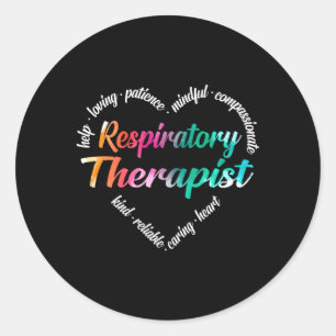 Respiratory Therapist He Word Cloud Watercolor Rai Classic Round Sticker