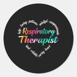 Respiratory Therapist He Word Cloud Watercolor Rai Classic Round Sticker