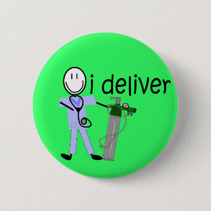 Respiratory Therapist "I Deliver"  (Oxygen) 2 Inch Round Button