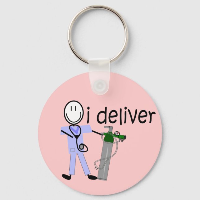 Respiratory Therapist "I Deliver"  (Oxygen) Keychain (Front)
