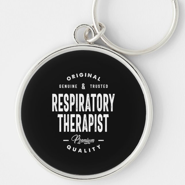 Respiratory Therapist Job Title Gift Keychain (Front)