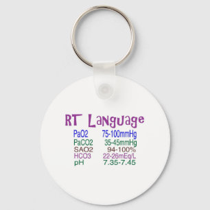 Respiratory Therapist "language" Blood Gasses Keychain