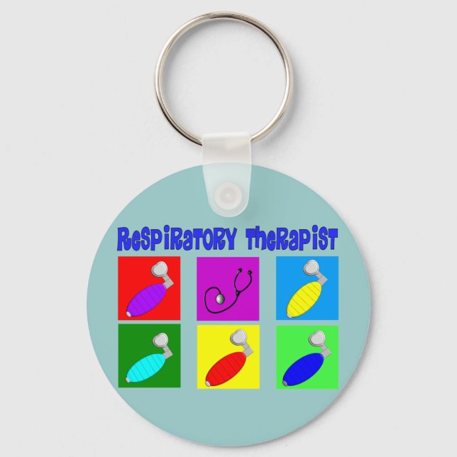 Respiratory Therapist Pop Art Design Gifts Keychain (Front)