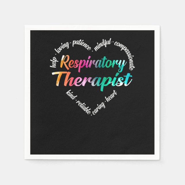 Respiratory Therapist Respiratory Therapist Heart  Napkin (Front)