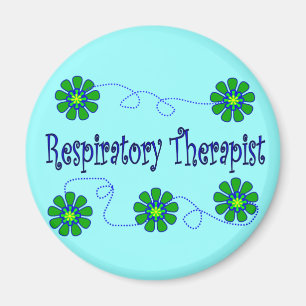 Respiratory Therapist Retro Flowers Design Magnet