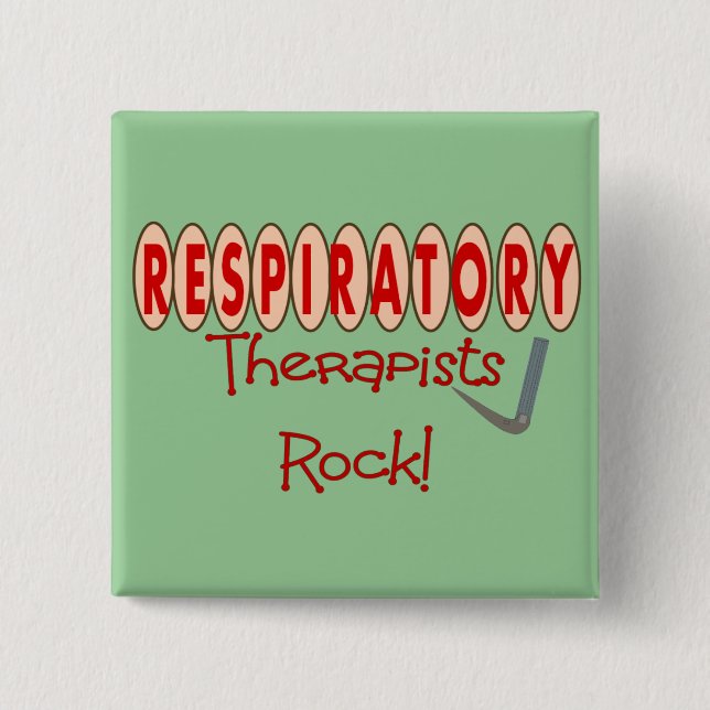Respiratory Therapist ROCK 2 Inch Square Button (Front)