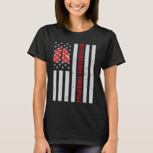 Respiratory Therapist RT Care Week US Flag T-Shirt