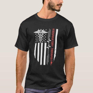 Respiratory Therapist RT Heartbeat Flag American U T-Shirt