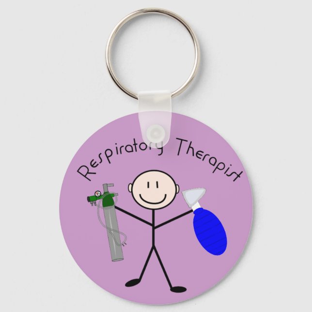 Respiratory Therapist Stick Person Keychain (Front)