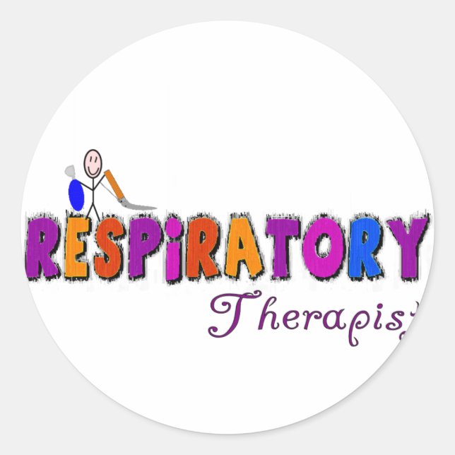 Respiratory Therapist Stickman Gifts Classic Round Sticker (Front)