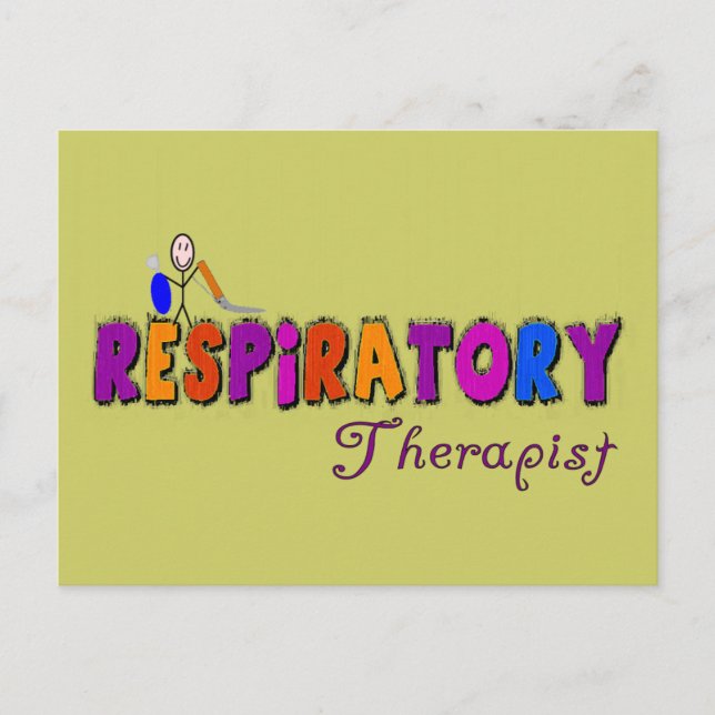 Respiratory Therapist Stickman Gifts Postcard (Front)