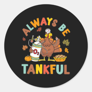 Respiratory Therapist Thanksgiving Nurse Autumn Fa Classic Round Sticker