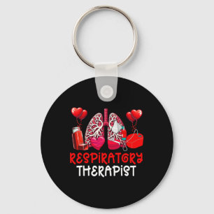Respiratory Therapist Valentine's Day Job Team Cut Keychain