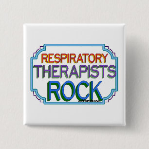 Respiratory Therapists Rock 2 Inch Square Button