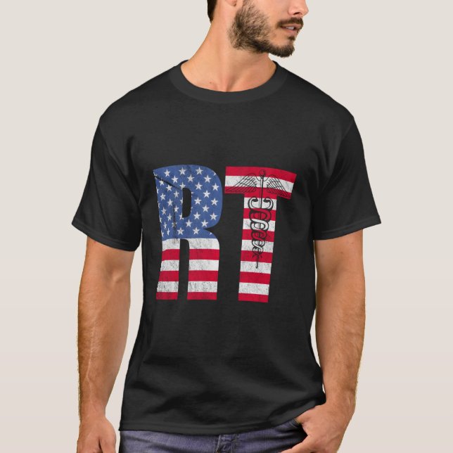 Respiratory Therapy American Flag Rt Respiratory T T-Shirt (Front)