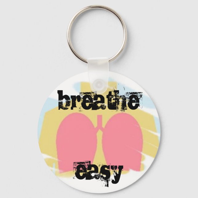 Respiratory Therapy Breathe Easy Lungs Keychain RT (Front)