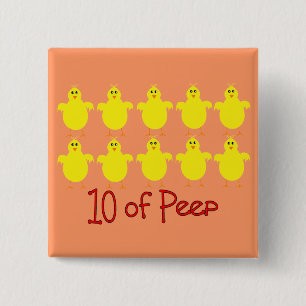 Respiratory Therapy Gifts "10 of PEEP"  Funny 2 Inch Square Button
