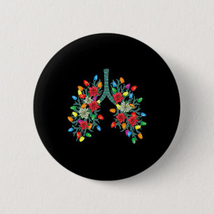 Respiratory Therapy Lung Christmas Light Therapist 2 Inch Round Button
