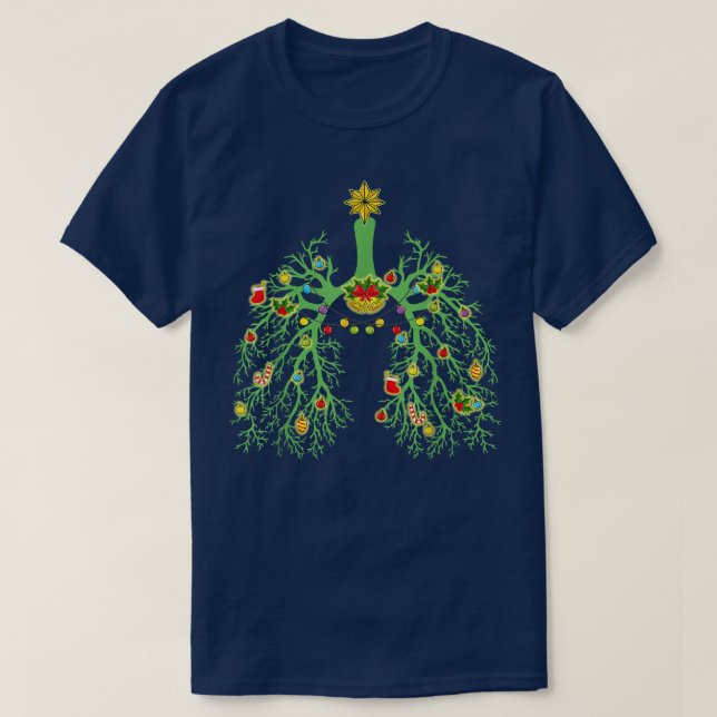 Respiratory Therapy Lung Christmas Xmas Light Orna T-Shirt (Design Front)