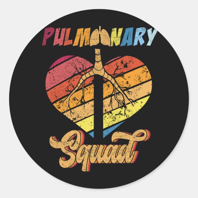 Respiratory Therapy Lung Doctor Pulmonary Squad As Classic Round Sticker (Front)