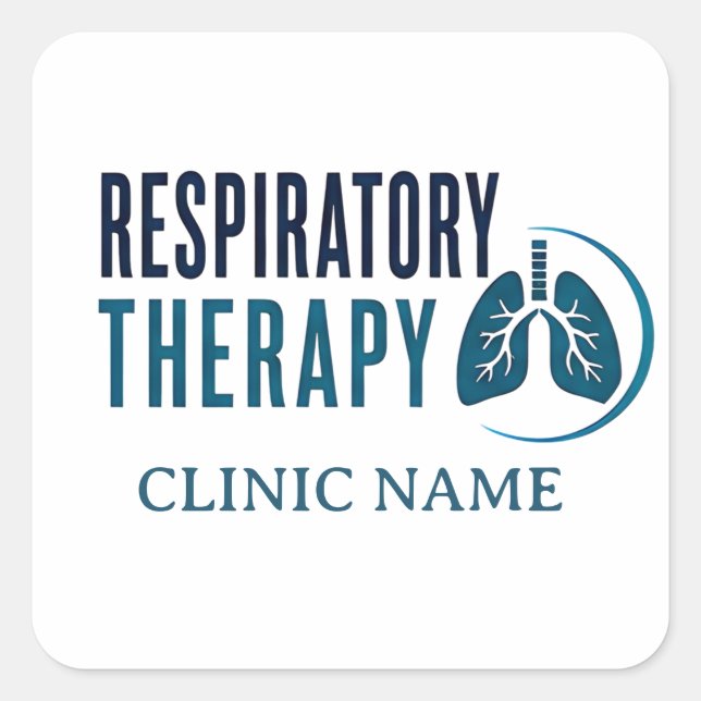 Respiratory Therapy Medical Design Square Sticker (Front)